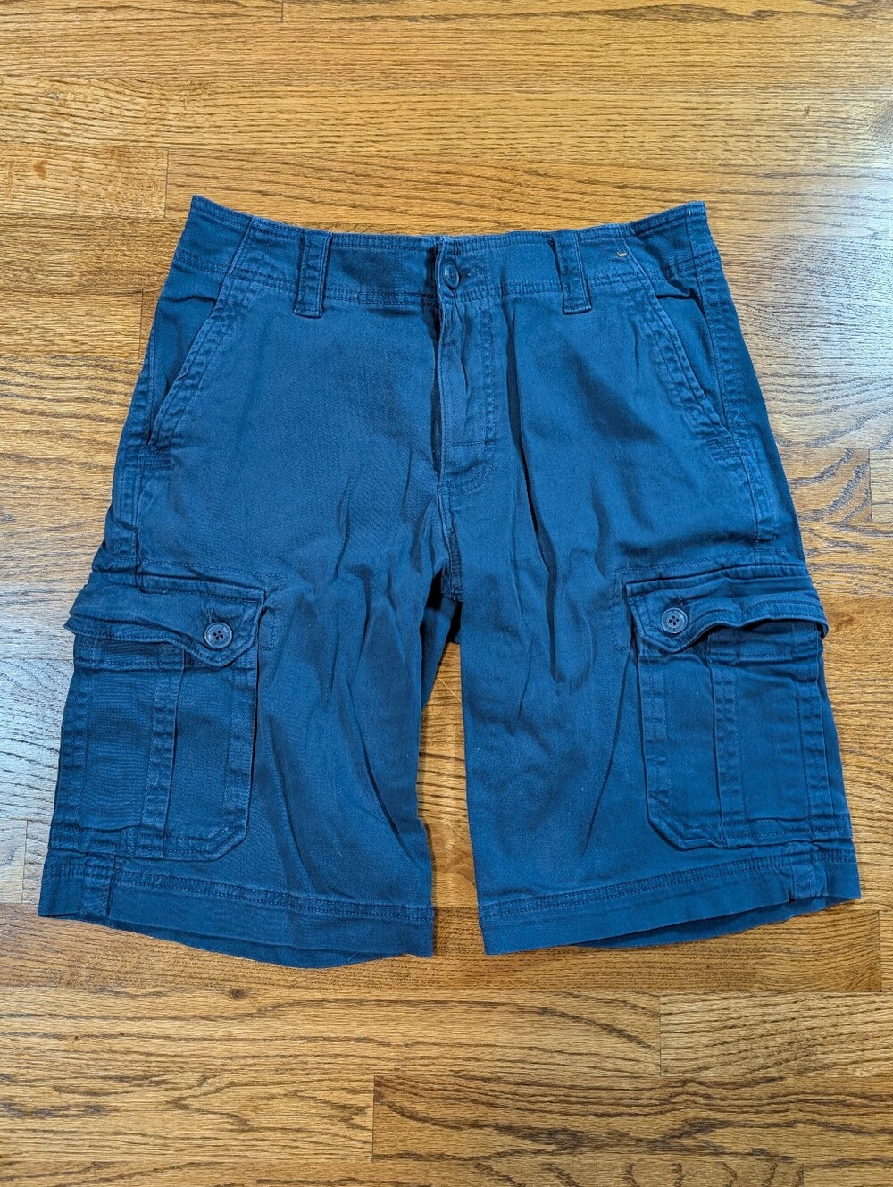 Roebuck & Co Men's Cargo Shorts Dark Blue Cotton Stretch Utility Size 32